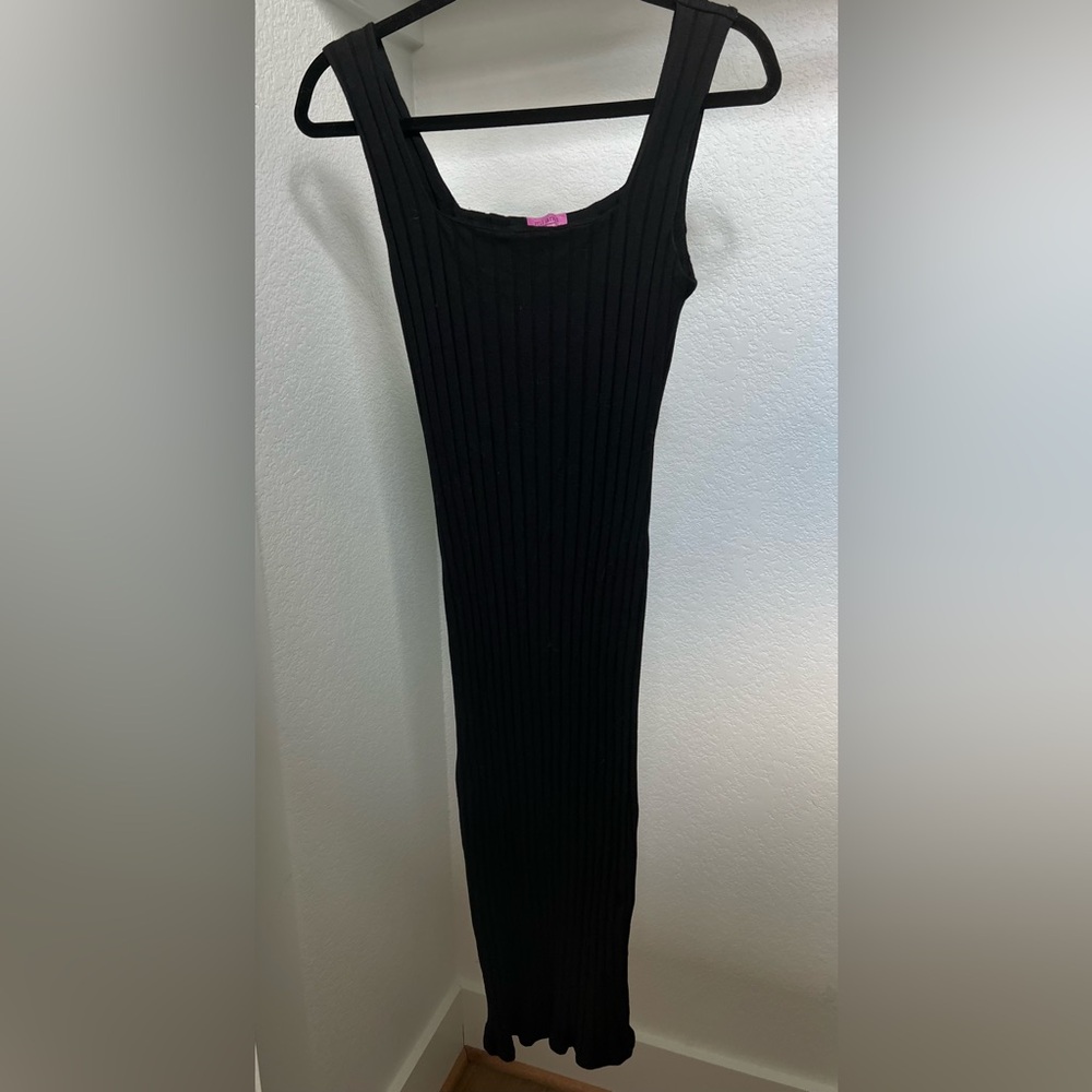 NWT Mi Ami Francesca’s Collections ribbed bodycon black dress Size M